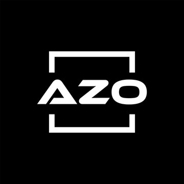 Initial letter AZO logo design. AZO logo design inside square.