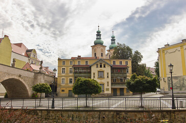 Historical city centre with ancient architecture in Kłodzko, Poland - obrazy, fototapety, plakaty