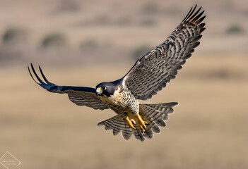 Fototapeta premium A Peregrine Falcon in Flight