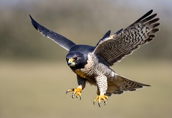 Fototapeta premium A Peregrine Falcon in Flight
