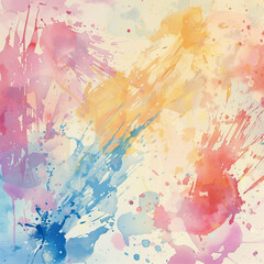 A dynamic background of splashing watercolor in pastel shades, creating a vibrant yet soothing abstract expression