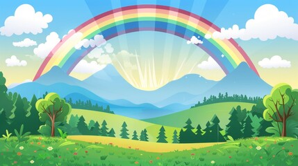 Obraz na płótnie Canvas Rainbow cartoon.