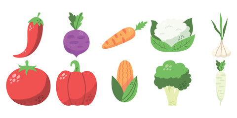 Vegetables Flat Illustration