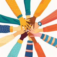 Group of People Putting Hands Together