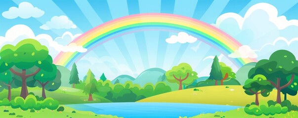 Fototapeta na wymiar Rainbow cartoon.