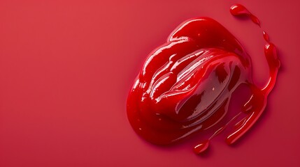 Red Liquid Splashing on Surface