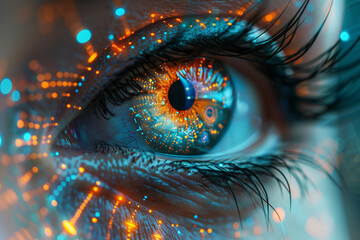 Close Up of Persons Eye With Bright Lights in Background