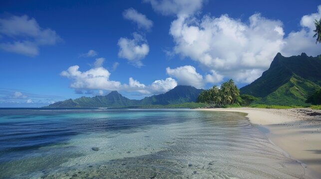 Matira Beach - French Polynesia generative ai