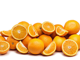 Orange, vitamin C and citrus with nobody in studio for fiber, cardiovascular and health or wellness. Nutrition, healthy and food as fruit, antioxidant and juice for organic, eating and diet as snack