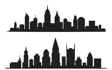 Minimal columbus city silhouette. Silhouette of the city. Cityscape. Vector illustration.