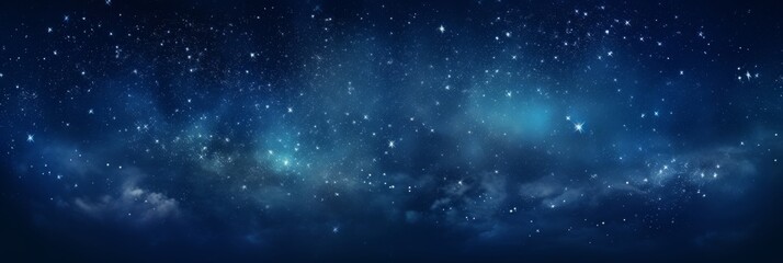 Glimmering Stars in Night Sky. Cosmic Background. Galactic Deep Blue Night. Generative AI