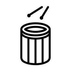 Military Drum Vector Line Icon Design