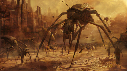 Futuristic Alien Invasion of Deserted Earth City