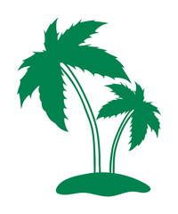 Palm tree symbol, simple style outline silhouette icon. Png clipart isolated on transparent background - 776268420