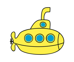 Doodle submarine symbol, simple style flat silhouette icon. Png clipart isolated on transparent background - 776268431