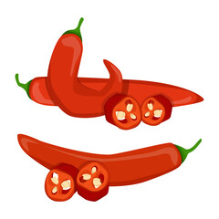 Composition of Mexican hot red chili peppers