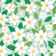 Little flowers. Seamless pattern with cute flowers. Delicate texture