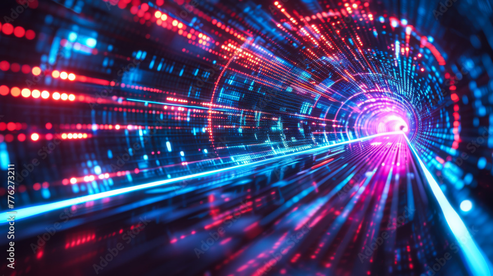 Poster futuristic technology abstract background with lines for network, big data, data center, server, int