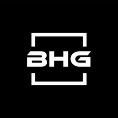 Initial letter BHG logo design. BHG logo design inside square.