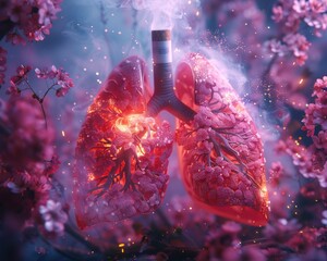 In an impactful illustration, a broken cigarette symbolizes the liberation from smoking, unveiling healthy, pink lungs as a testament to the positive effects of quitting.
