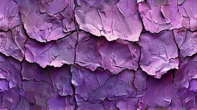   A tight shot of a purplish wall, displaying flaking paint along its edges, with fresh coats of purple paint applied to its outer surface