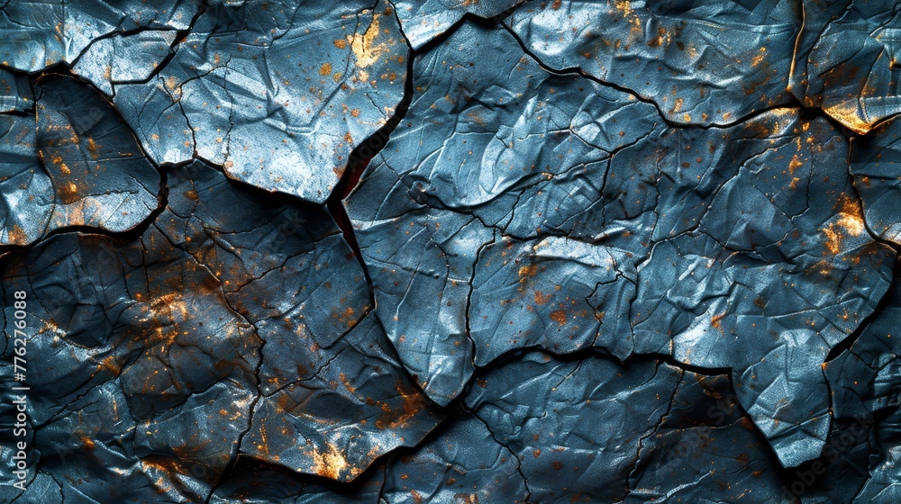 Aufkleber a tight shot of a metallic object with a crevice-like feature on its surface, resembling a fissure i