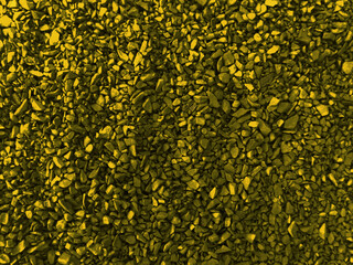 Abstract Yellow-green instant coffee granules. Bright background texture close up. Imitation of small stones. For the design of forms, brochures, websites.