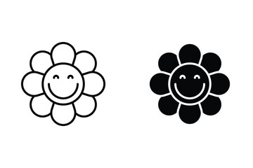 Flower Smile Face Symbol of Cheerfulness and Positivity