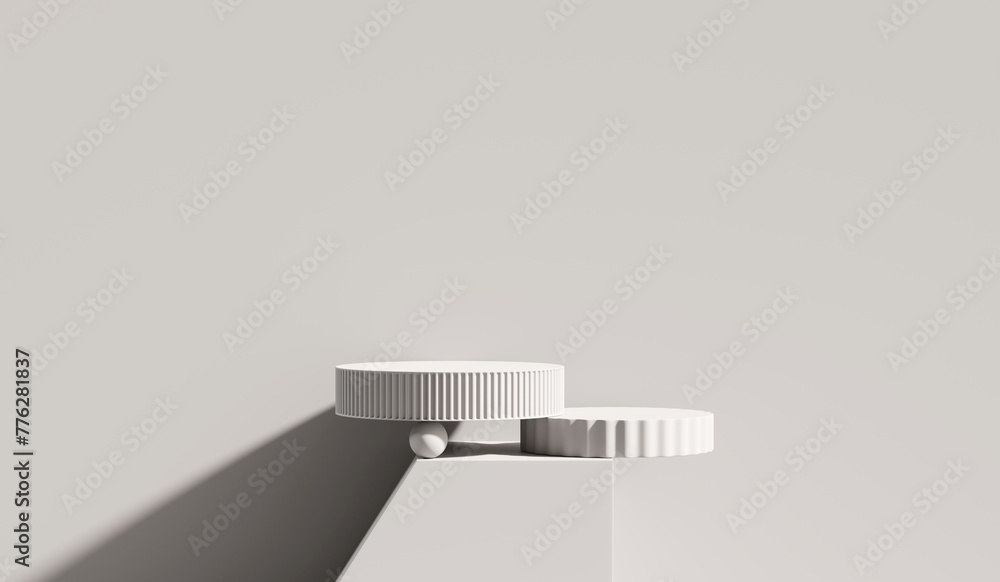 Poster abstract white platform podium showcase for product display 3d rendering