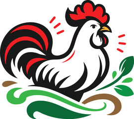 chicken logo template vector