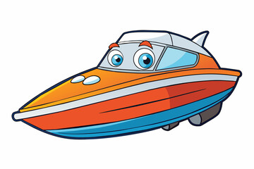 speedboat vector illustration