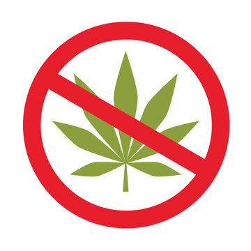 cannabis forbidden sign isolated vector illustration