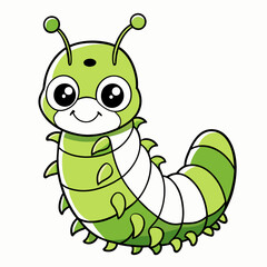 caterpillar Premium Vector colouring book for kids- Vector illustration