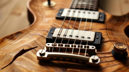 Fototapeta premium Close view of electric guitar. generative ai