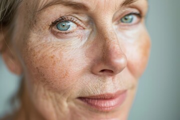 Portrait of senior woman with wrinkles on her face