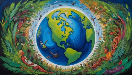 Go Vegan, Save The Planet. Vibrant earth, symbolizing impact of plant-based life on global conservation. Portrayal promoting a sustainable, plant-based lifestyle for environmental and planetary health