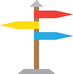 Signpost icon, signpost icon vector isolated on white background.