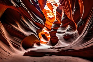 Intricate patterns carved by nature in Antelope Canyon