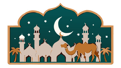 eid-al-adah-festival-greeting-card vector illustration