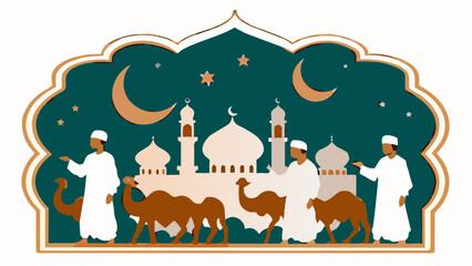 Obraz na płótnie Canvas eid-al-adah-festival-greeting-card vector illustration