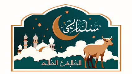 eid-al-adah-festival-greeting-card vector illustration
