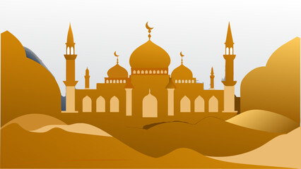 Ramadan-Kareem-islamic-background-with-moon-vector illustration