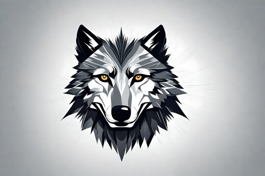 A visually striking image of a minimalistic wolf vector logo, radiating power and free spirit, as if observed through the lens of a high-definition camera..--