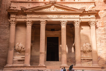 The ruins of the ancient Nabatean city of Petra, Jordan, Middle East