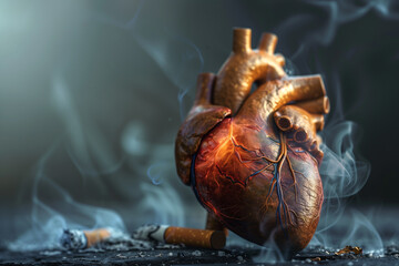 Heart Pierced by Cigarette