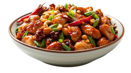 Kung Pao Chicken on transparent background.