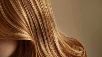 Naklejka premium woman seen from behind with light brown, straight hair, generative ai