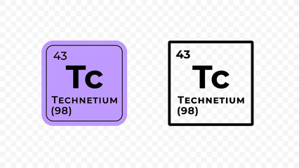 Technetium, chemical element of the periodic table vector design - obrazy, fototapety, plakaty