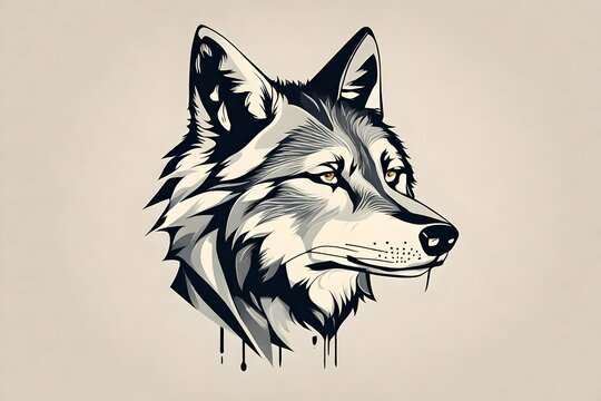 A captivating HD image of a minimalistic vector logo portraying a wolf, effortlessly embodying the concepts of power and free spirit through meticulous attention to detail..-