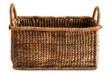 rattan woven basket cutout png isolated on white or transparent background
 - obrazy, fototapety, plakaty